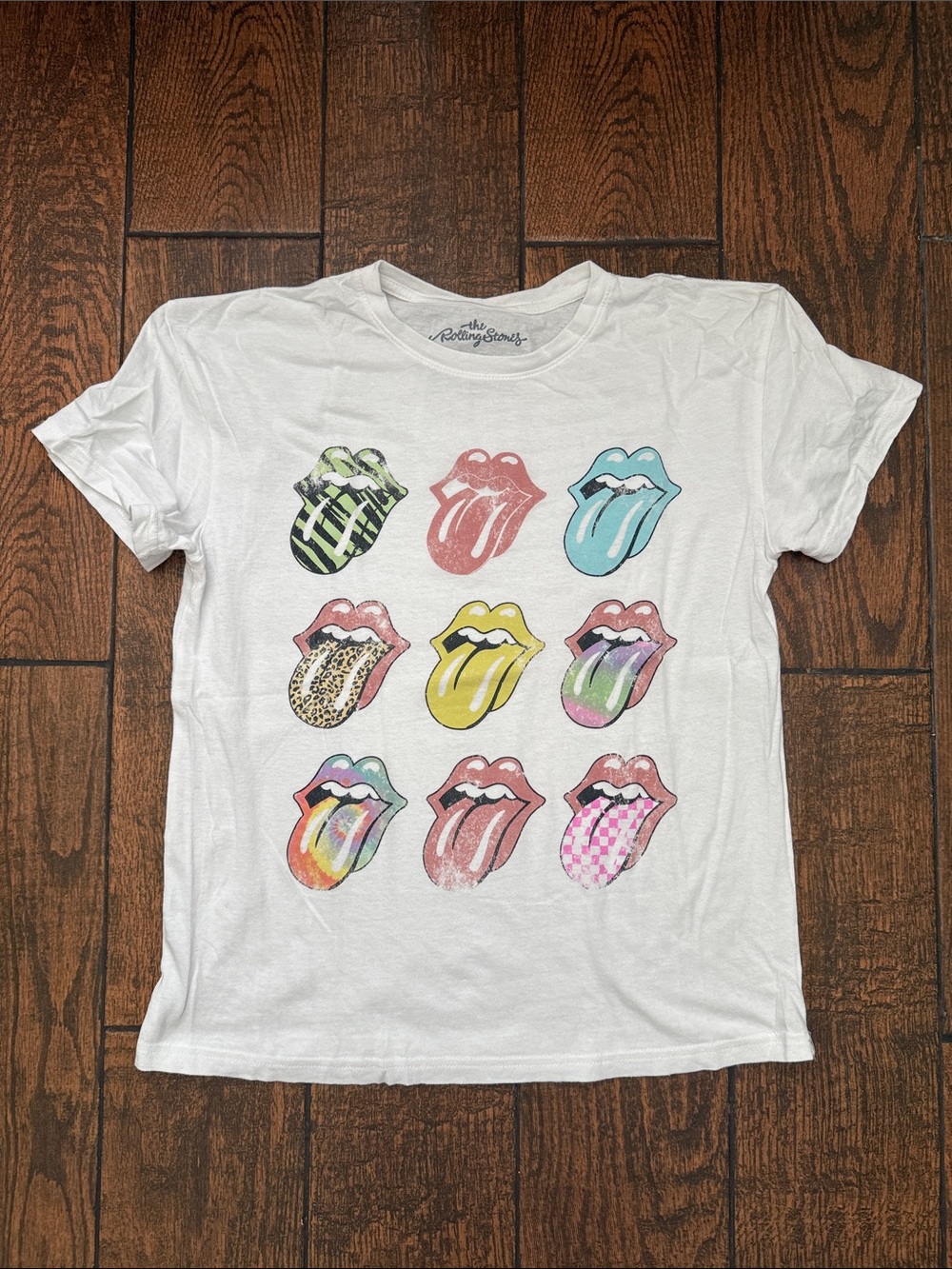 The Rolling Stones Multiple Styles of Mouth/Tongue Patterned Logos - Size Small